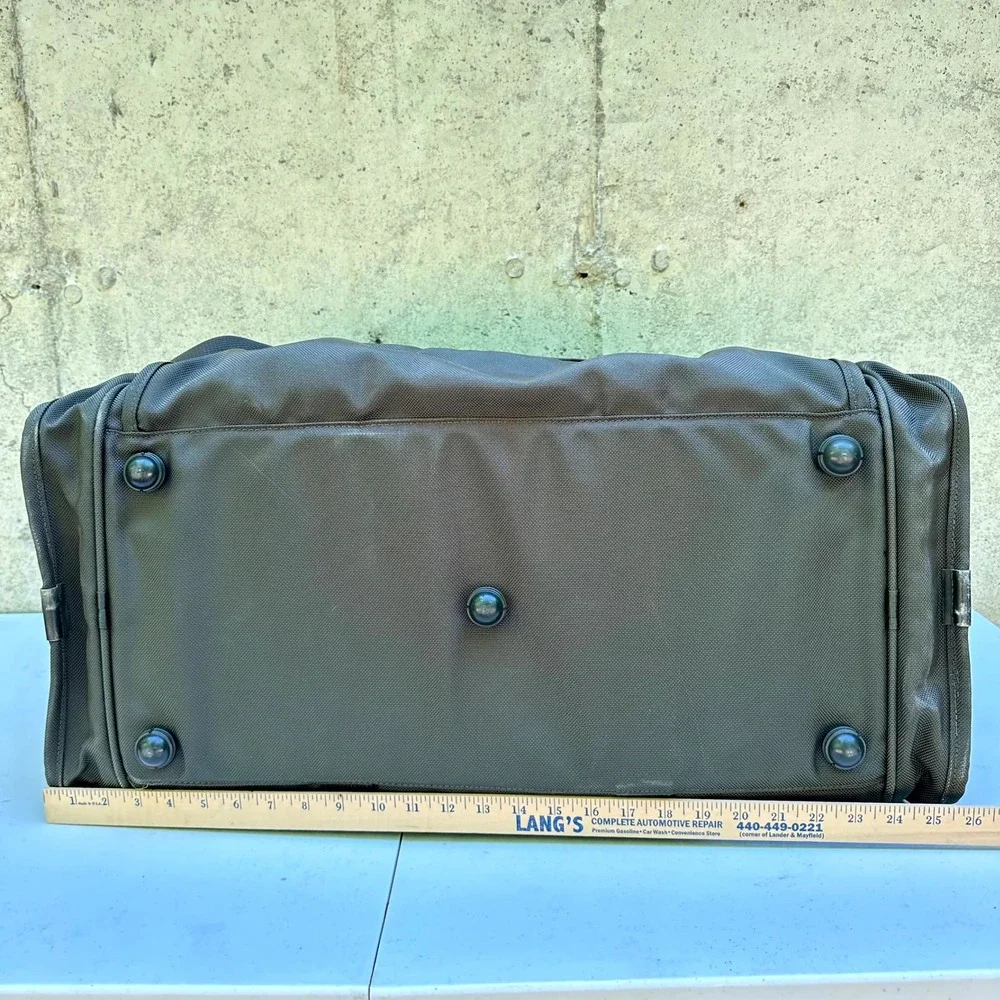 Tumi Large Duffel Bag Alpha Ballistic Nylon Green Travel Weekender Monogrammed